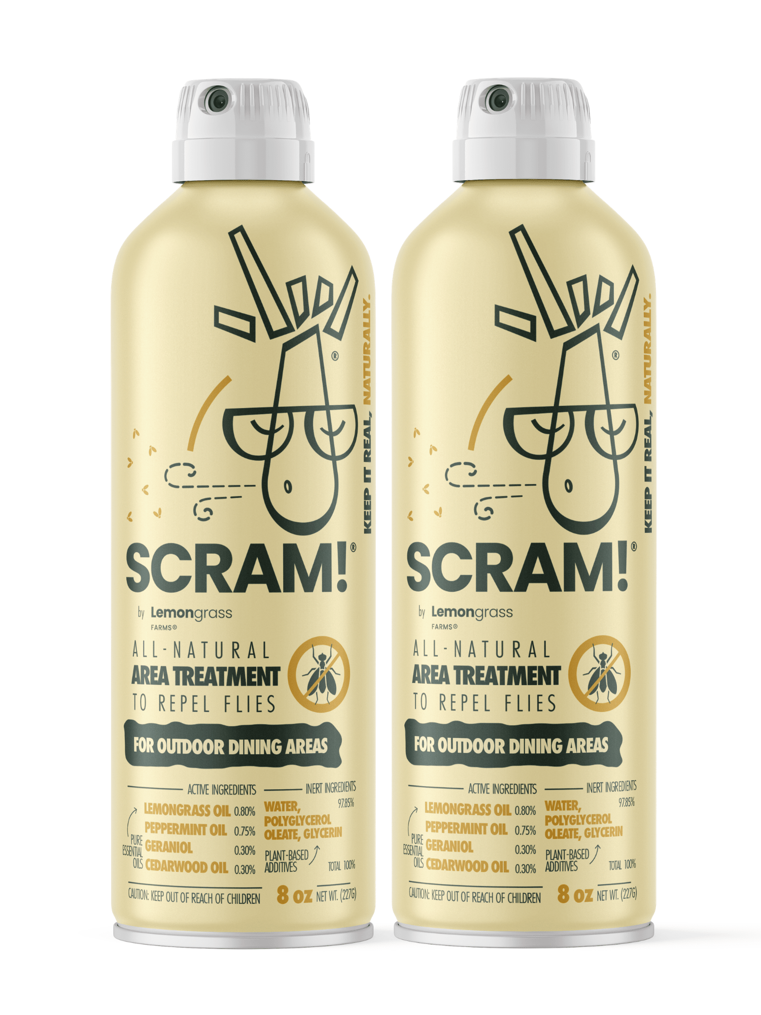 Outdoor Fly Repellent | SCRAM Natural Fly Repellent | Lemongrass Farms